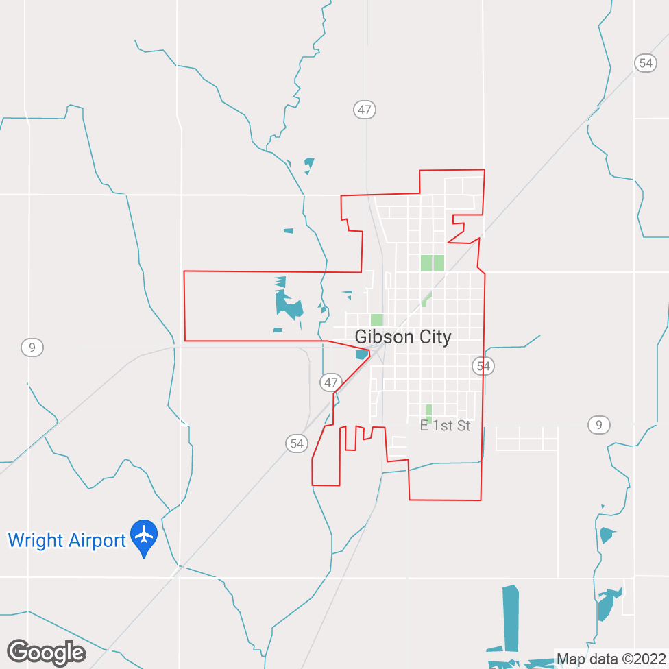 Gibson City map