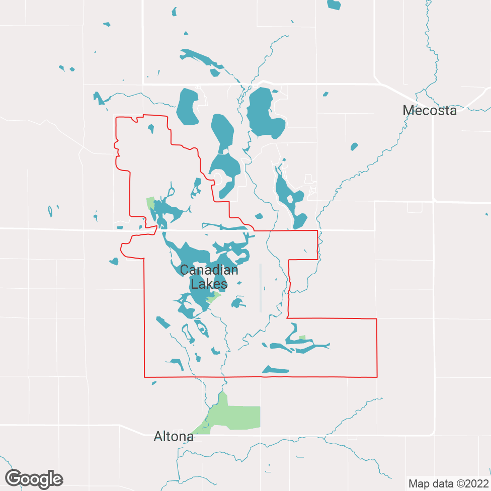 Canadian Lakes map