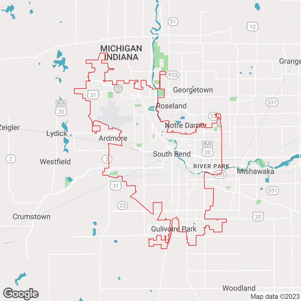 South Bend map