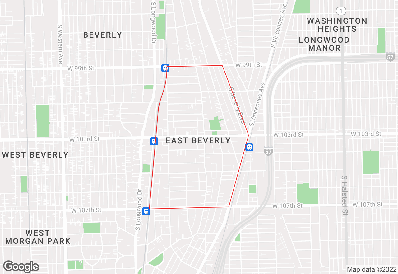 East Beverly map