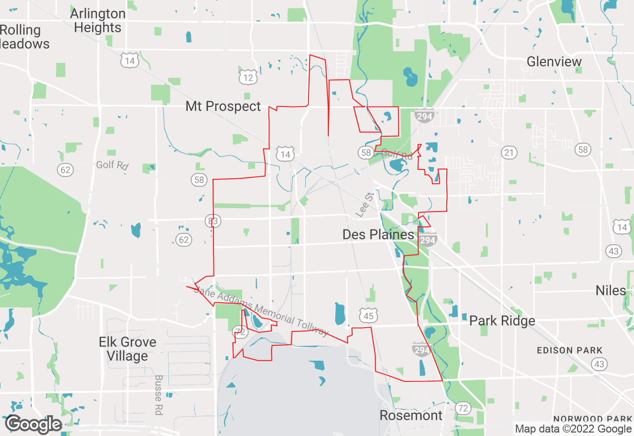 Des Plaines map