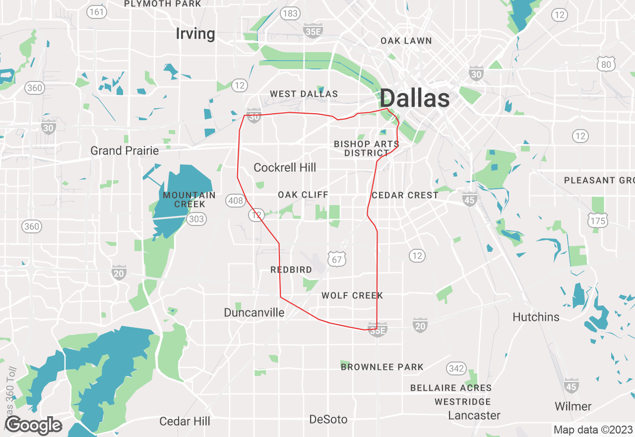 Kessler Park/Oak Cliff map