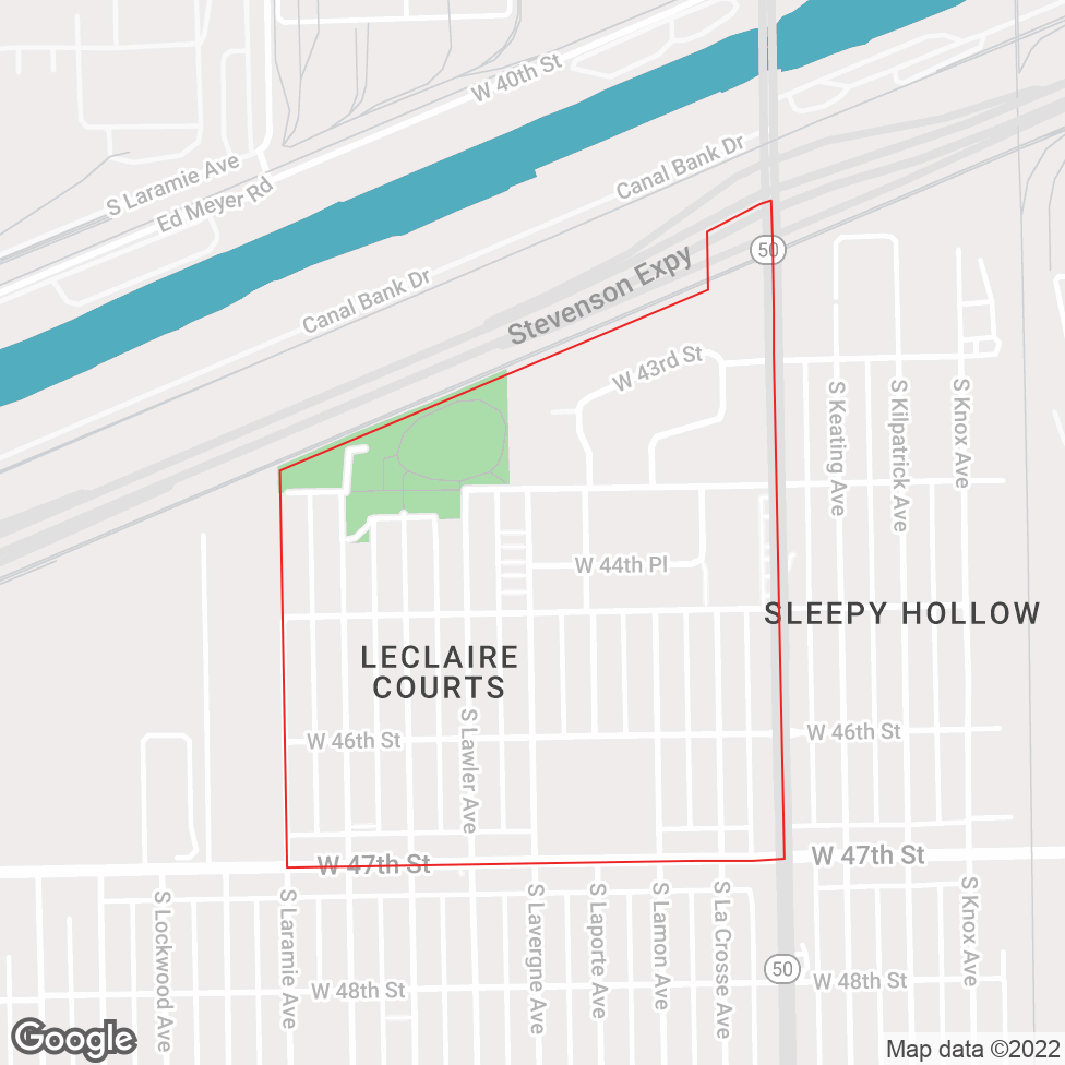 LeClaire Courts map