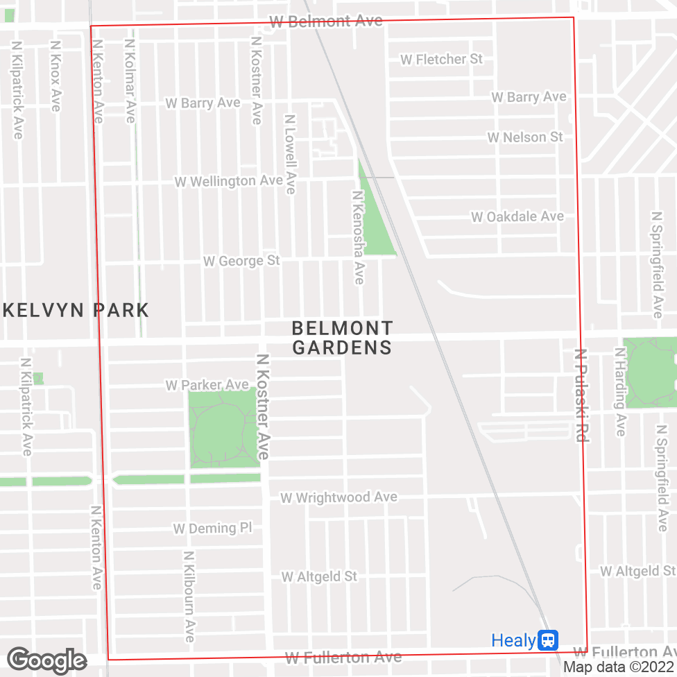 Belmont Gardens map