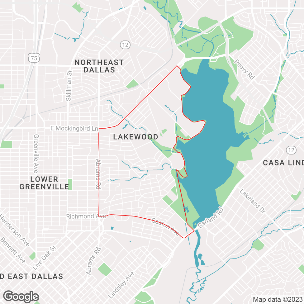 Lakewood - Dallas map