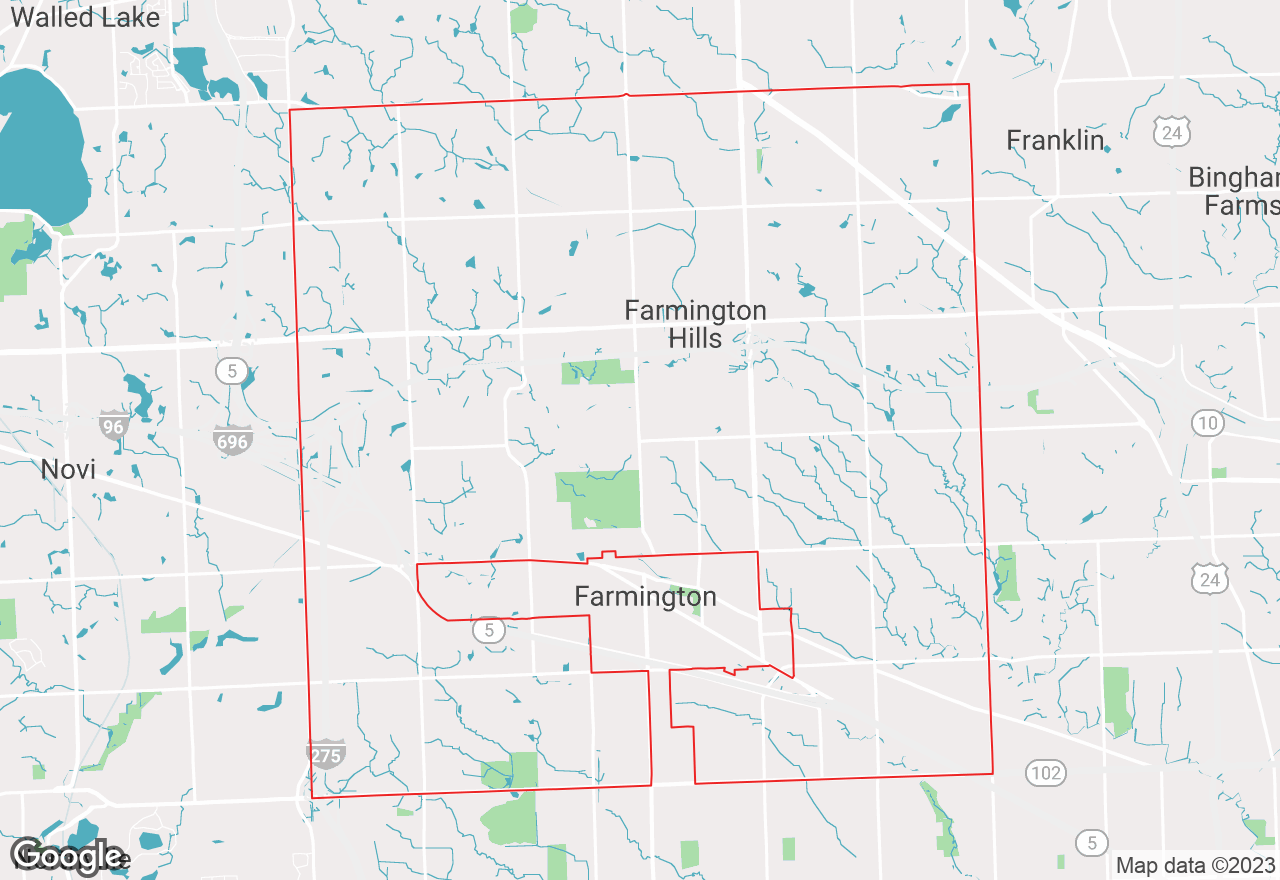 Farmington Hills map