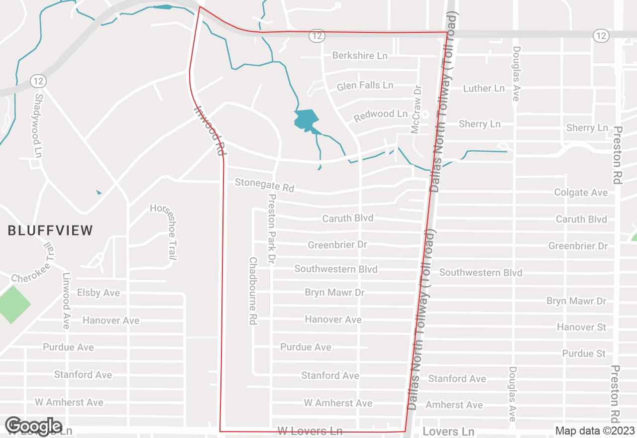 Devonshire - Dallas map