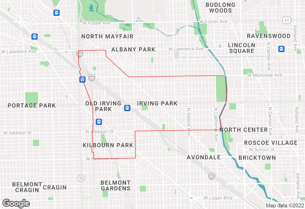 Irving Park map