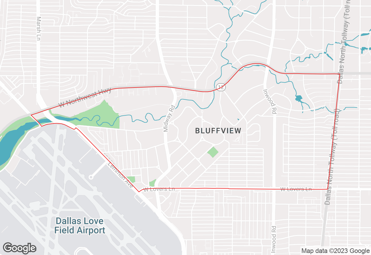 Bluffview - Dallas map