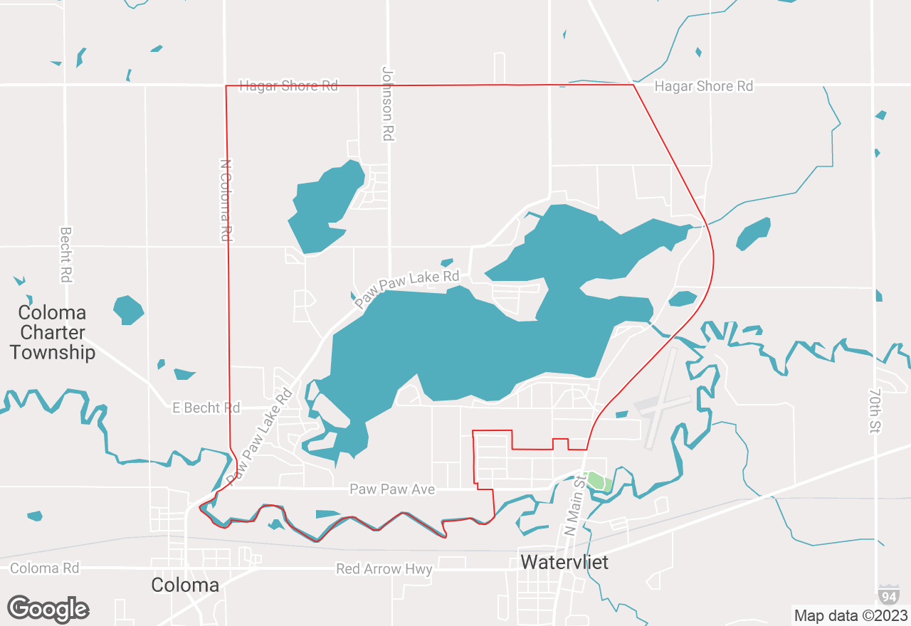 Paw Paw Lake map